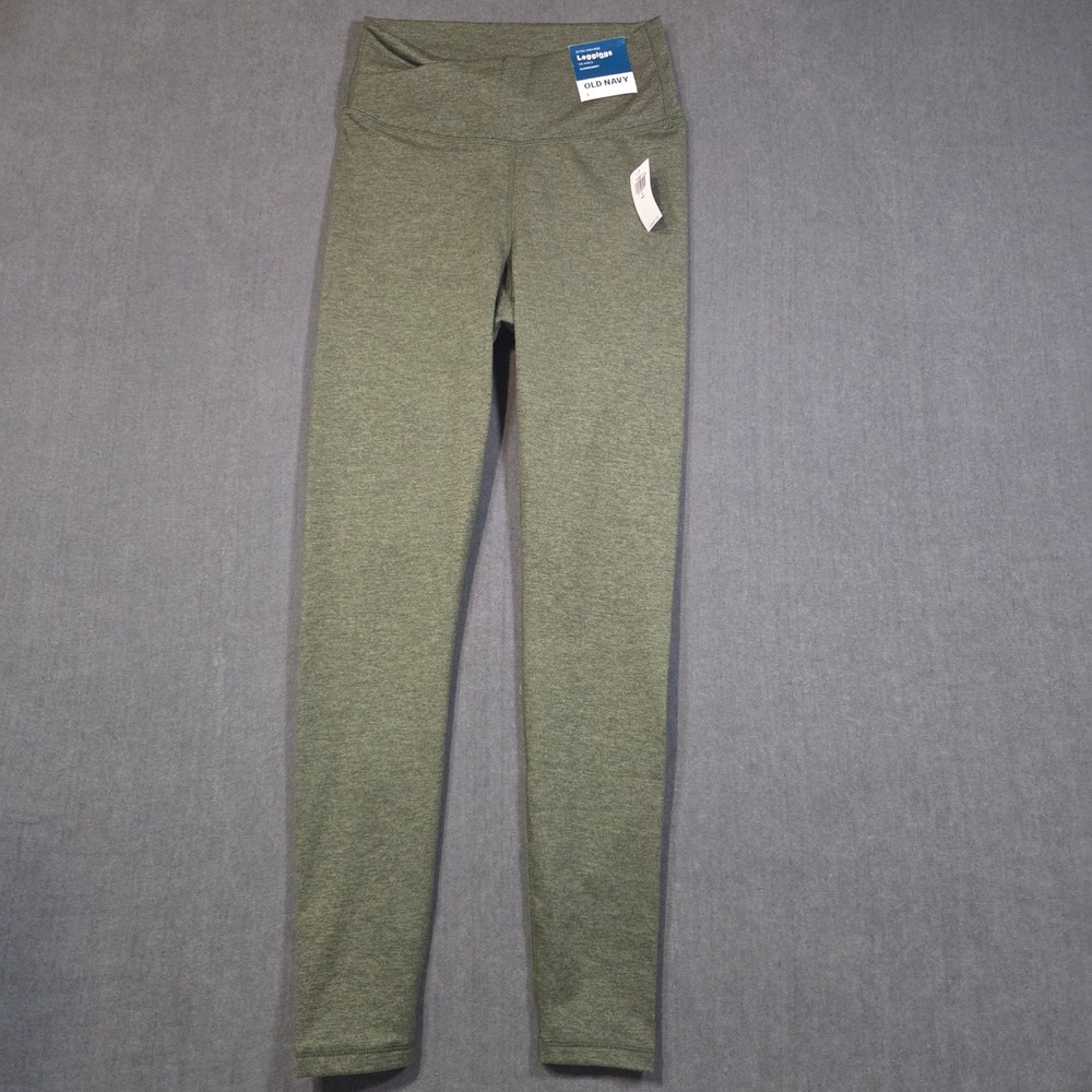 Old Navy CloudComfy Leggings Womens S Tall Green Crossover Extra High-Rise 7/8